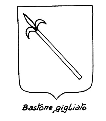 Bild des heraldischen Begriffs: Bastone gigliato